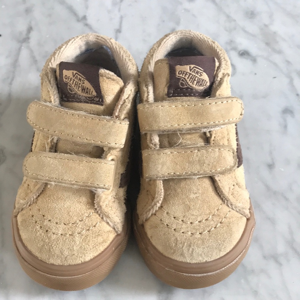 Vans toddler high top tan suede sneaker